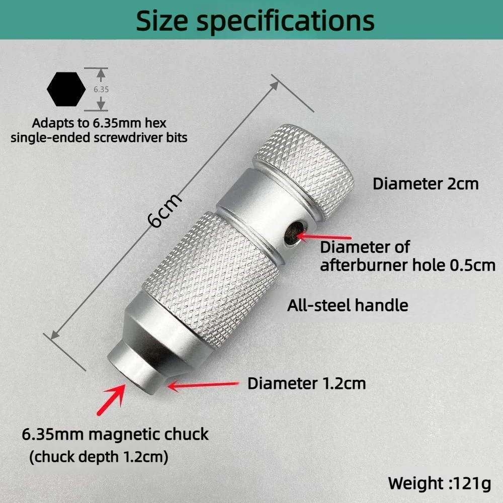 Kleiner Stahlkanonen-Schraubendreher, multifunktional, komplett aus Stahl, 6,35 mm, 1/4 Zoll, Mehrzweck-EDC-Schraubendreher, Handwerkzeug – Detail 4