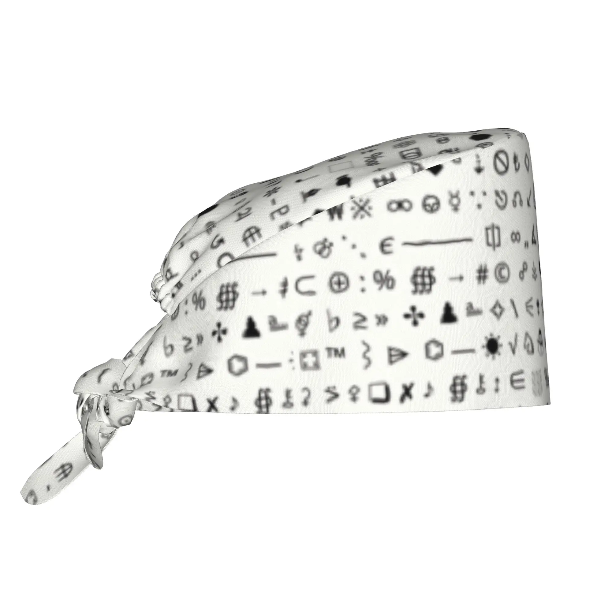 Custom Chess Esoteric Symbols Medical Staff Scrubs Hat Unisex Unicode Special Characters For Chef Hat Scrub Caps