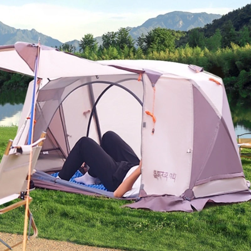

Уличная портативная палатка, ультра легкая непромокаемая солнцезащитная палатка, ветрозащитная просторная палатка для кемпинга, теплые дышащие принадлежности для кемпинга