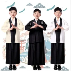 Boy's anime ancient kimono Japanese style children samurai kimono traditional Japan costume performance clothing kimono full set