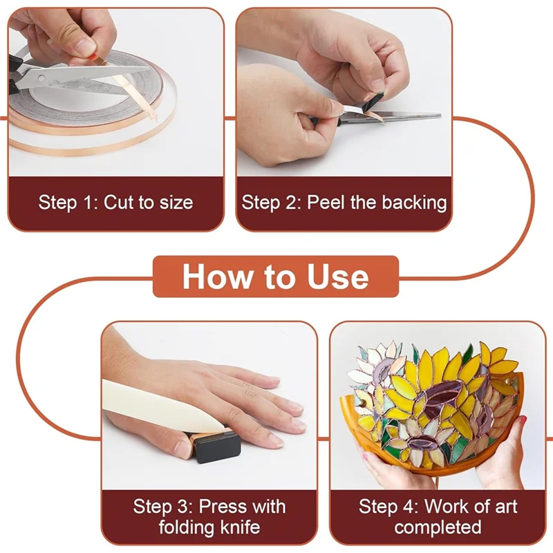 【B07R】Nastro in rame (0,2/0,23/0,27 pollici X 36 piedi), confezione da 3 fogli di vetro colorato con raschietto in plastica per progetti fai da te