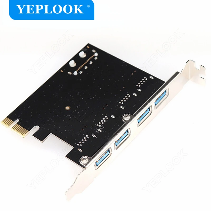 PCIe 1x to 4 Port USB3.0 Expansion Card 4Pin Power Connector PCI Express Adapter USB 3.0 Hub High Speed 5Gbps Chipset NEC720201