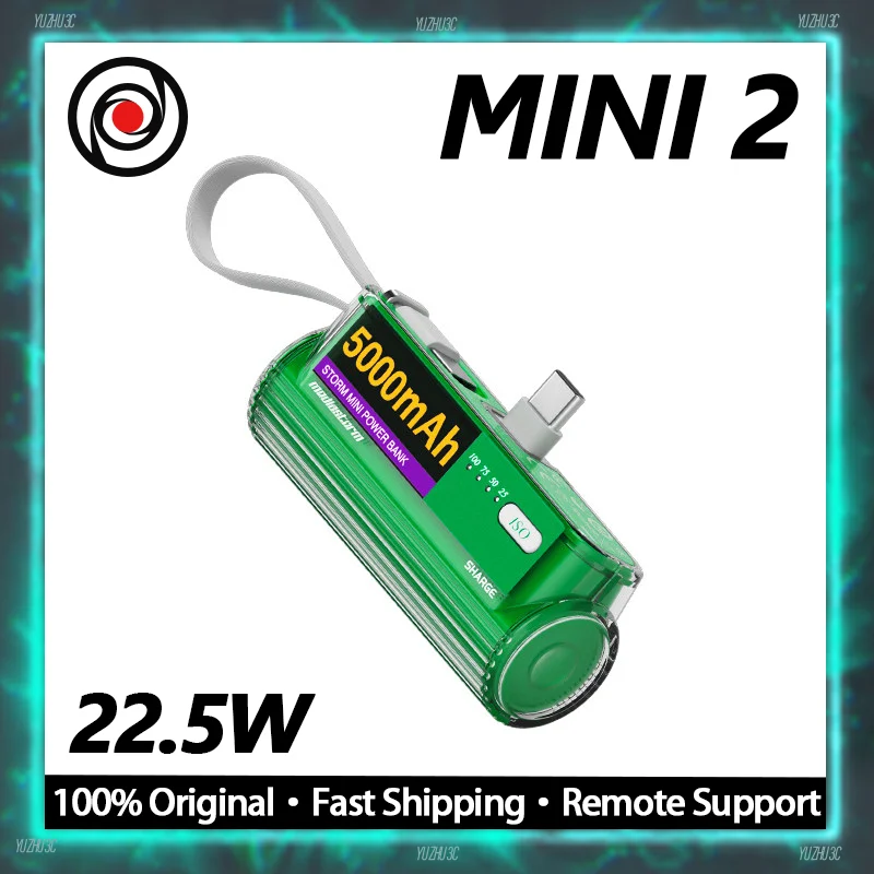 

Портативное зарядное устройство MEDIASTORM Flow Mini 2 Capsule Power Bank 5000 мАч 22.5 Вт с быстрой зарядкой, двумя портами USB-C и Lightning, V0, огнестойкое, для телефона