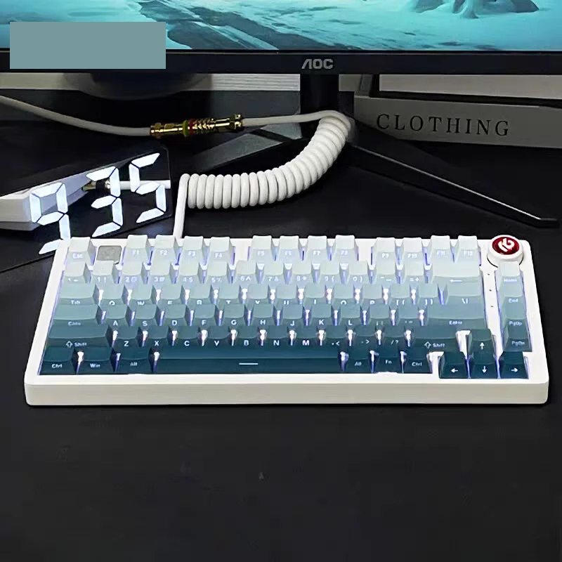 

Колпачки для клавиш Green Hill с RGB-подсветкой и боковой подсветкой, минималистичный стиль, OEM-профиль, колпачки для клавиш Double Shot PBT для переключателей MX, механическая клавиатура