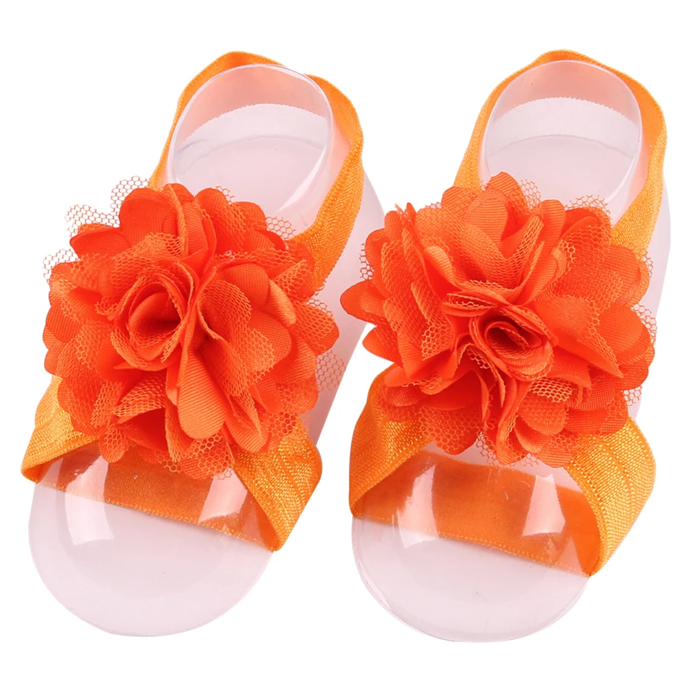 

8PCS Baby Ties S Hair Accessories Girls Barefoot Flower Decor Durable Lace Photogragh Flower Foot Prop