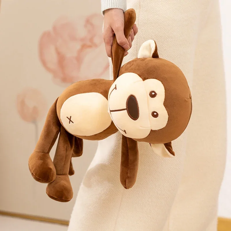 

New 1pc 45cm Monkey Plush Doll Brown Smiling Monkey Soft Stuffed Animal Cute Huggable Plushies Birthday Gifts For Girl