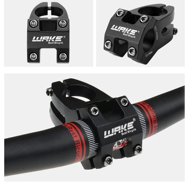 Wake MTB Mountainbike Kurzer Vorbau aus Aluminiumlegierung, 40mm Lenkerdurchmesser, 22,2cm für Rennrad-Zubehör, BMX-Radfahren – Detail 10