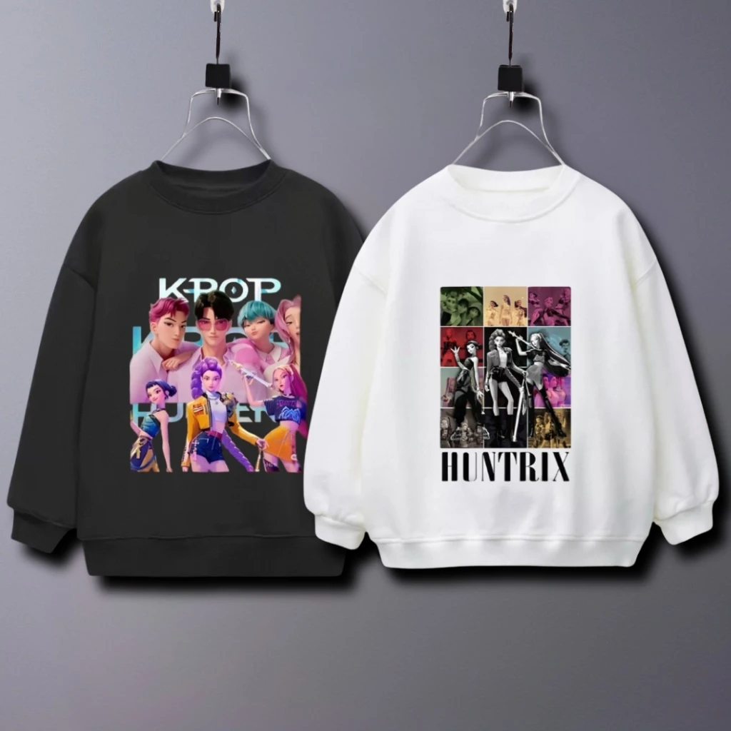 

K-pop Fashion Printed Children Sweatshirt Spring Fall Clothing Simple Design Kids Long Sleeved Tops Crewneck Pullover Hoodie