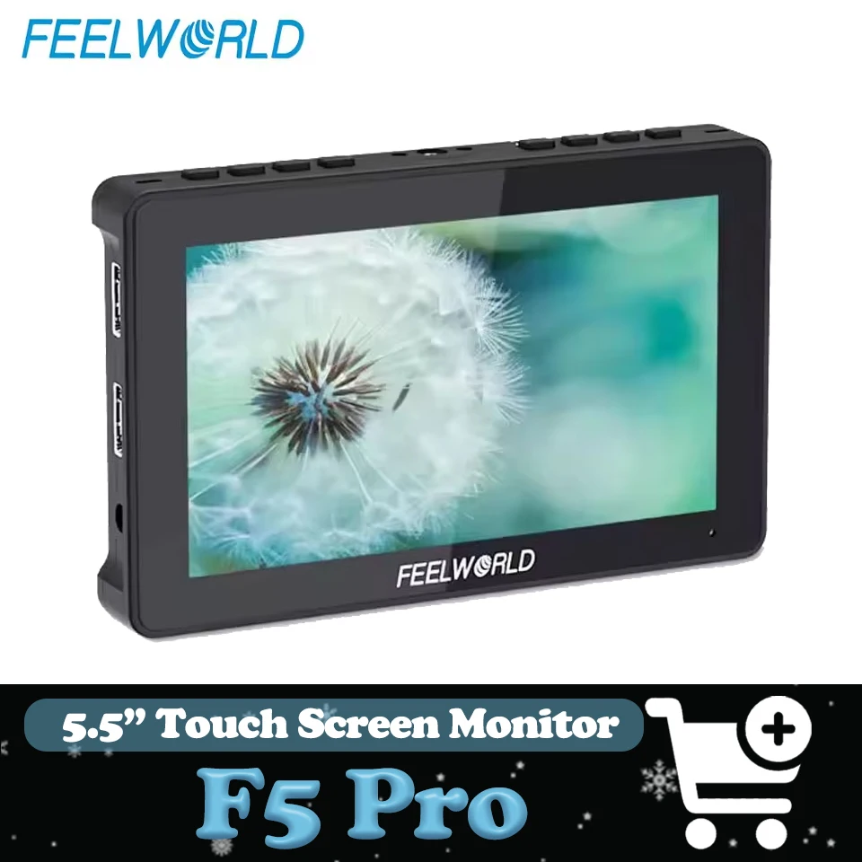 

FEELWORLD F5 PRO 5.5" on Camera DSLR Field Monitor Touch Screen FHD 1920x1080 4K HDMI Video Focus Assist for Gimbal Rig