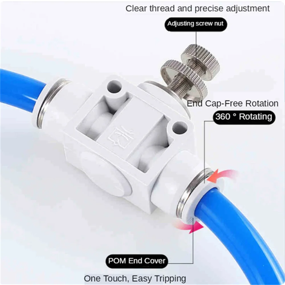 Pneumatic tracheal throttle valve speed control valve PA LSA-4mm 6mm 8mm 10mm 12mm white quick plug joint pipeline control valve