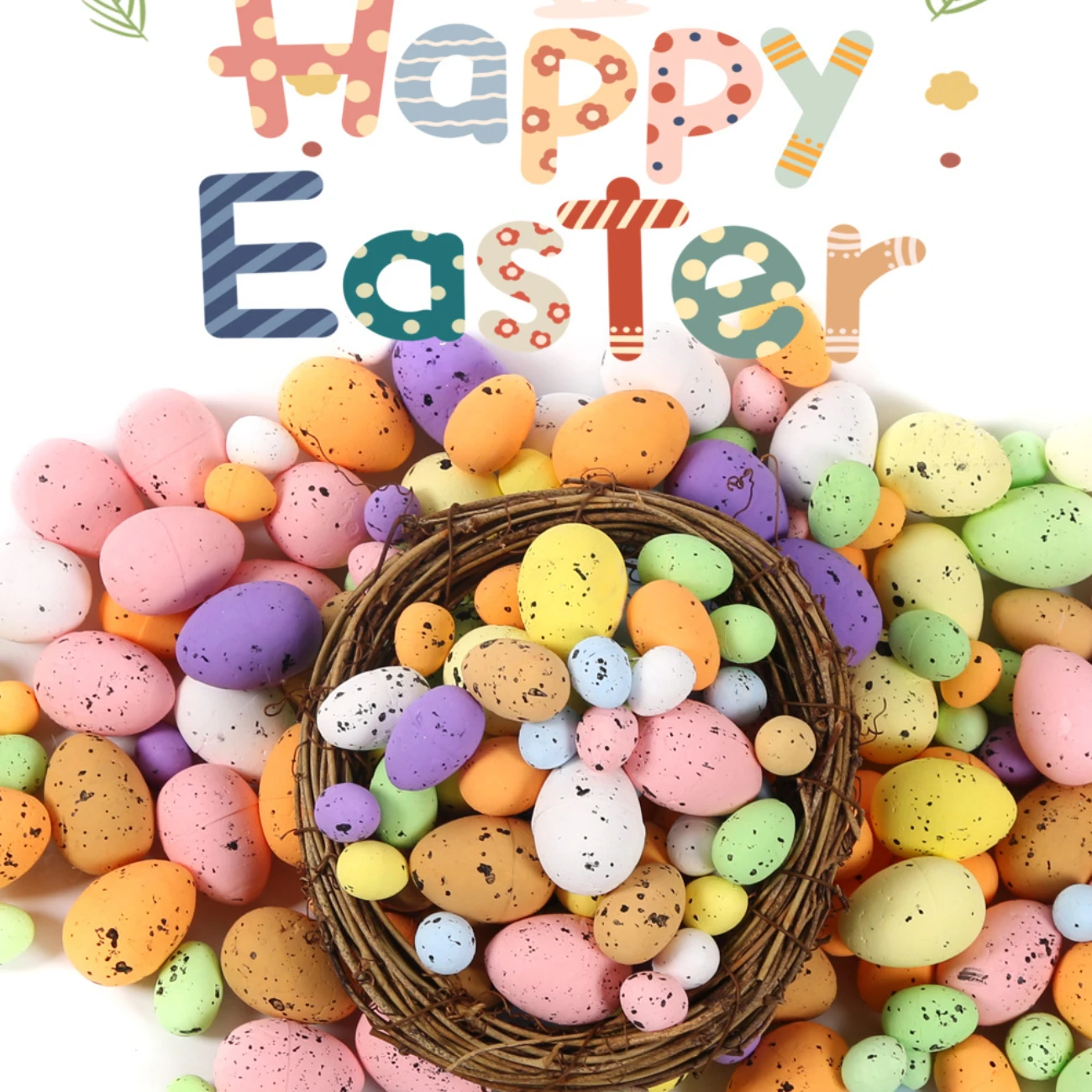 2024 100 Easter Eggs, You Can Make Your Own Mottled Foam Eggs and Egg Wreaths To Decorate The Easter Party