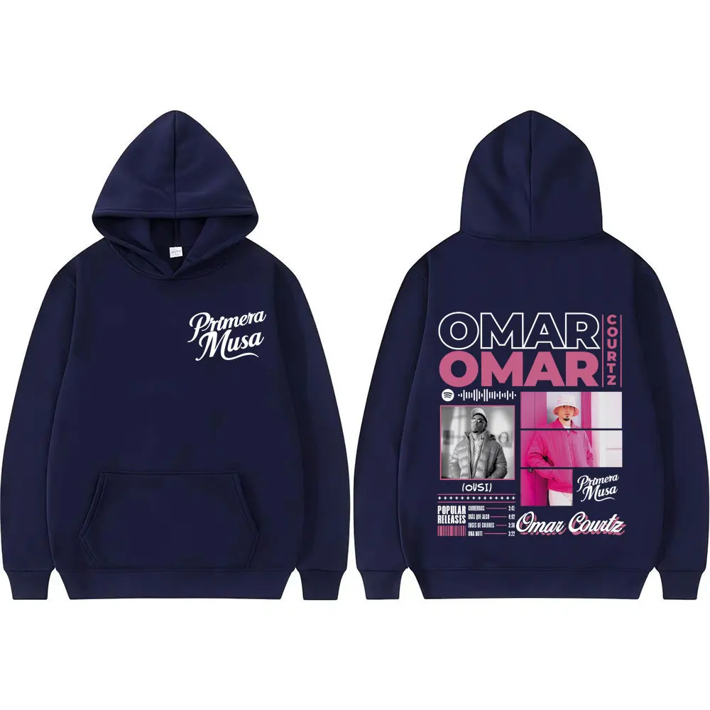 مغني الراب عمر كورتز بريميرا موسى ألبوم 2025 طباعة هوديي الرجال النساء فضفاض هوديس غير رسمية شارع العليا الهيب هوب موسيقى البوب بلوزات