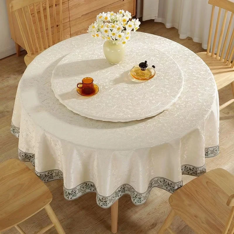 2024 new Chinese style round tablecloth oil-proof, wash-free and scalding-proof cloth for home use