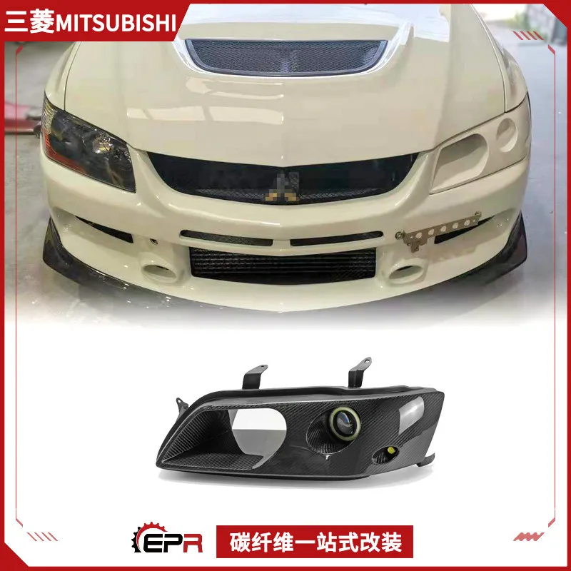 

Suitable for Mitsubishi Evolution7 8 9 carbon fiber modified parts, front large lampshade, intake trend one-eye modification