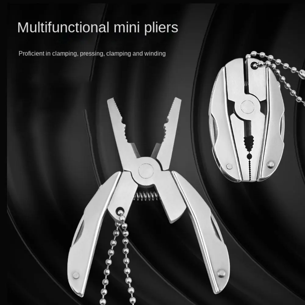 Steel Min Multifunction Tools Outdoor Pliers Vise Nail File Crosshead Screwdriver Keychain Plier Folding Plier Foldable Pliers