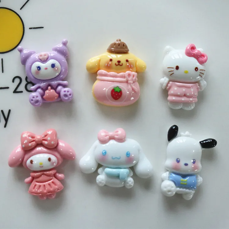 

100pcs Kawaii Flatback Resin Cartoon Sanrio Kulomi Melody Series DIY for Scrapbook Phone Case Hairclip Earrings Craft Decor