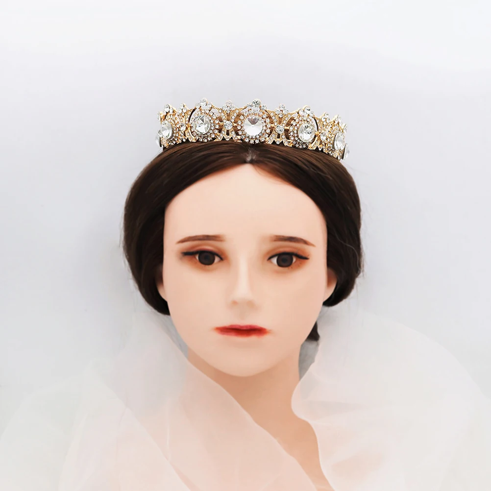 

Tiara Vintage Crown Headdress for Golden Bridal Headpiece Unique Design The Wedding Hair
