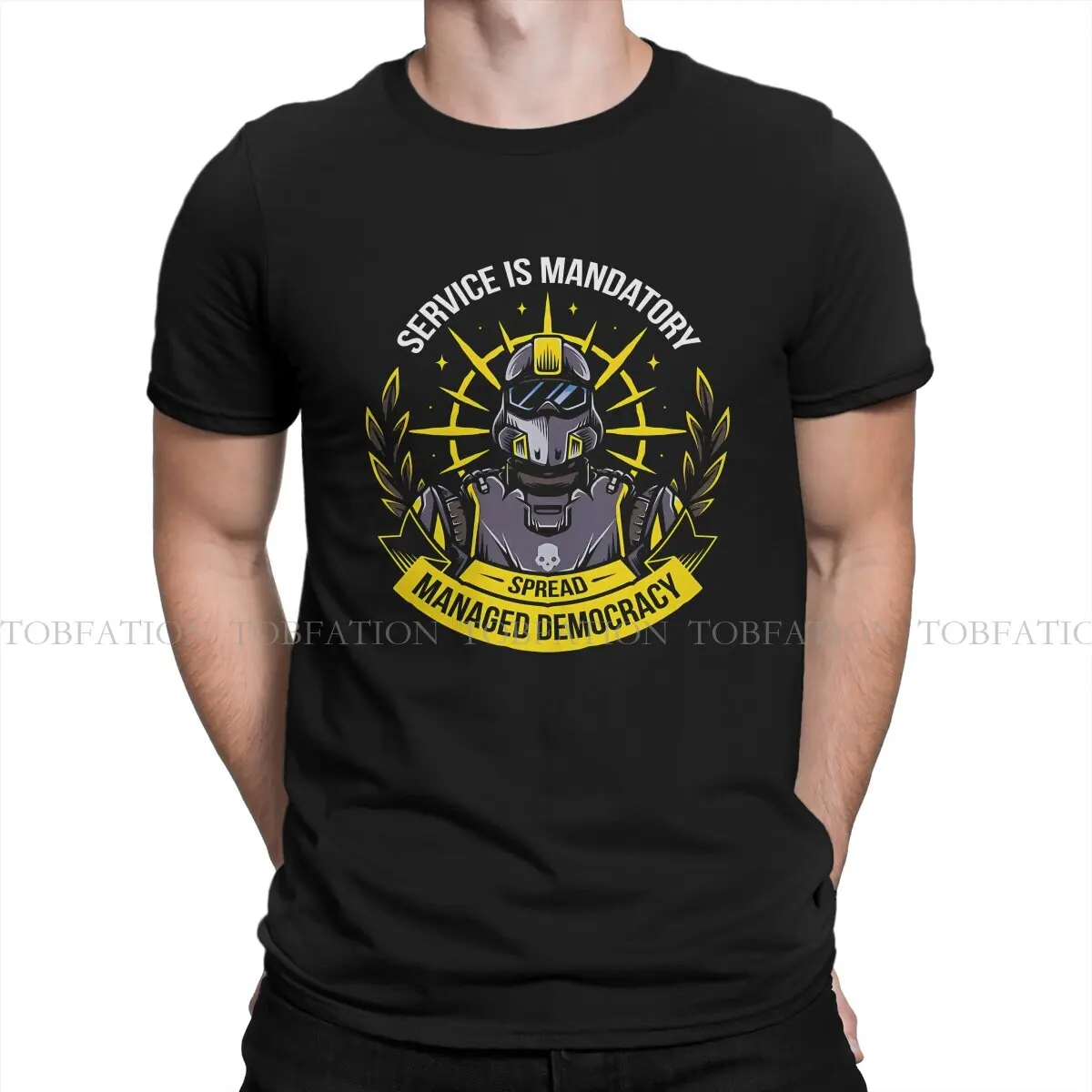 Spreading Democracy O Neck TShirt Helldivers Game Pure Cotton Original T Shirt Man's Clothes New Design