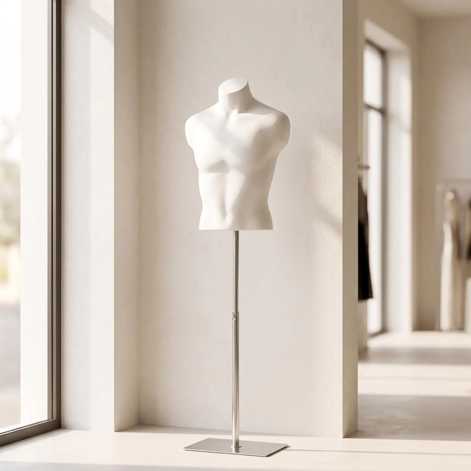 Athletic Male Torso Mannequin Display Stand Fiberglass Body for Tailor Shop Garment Presentation