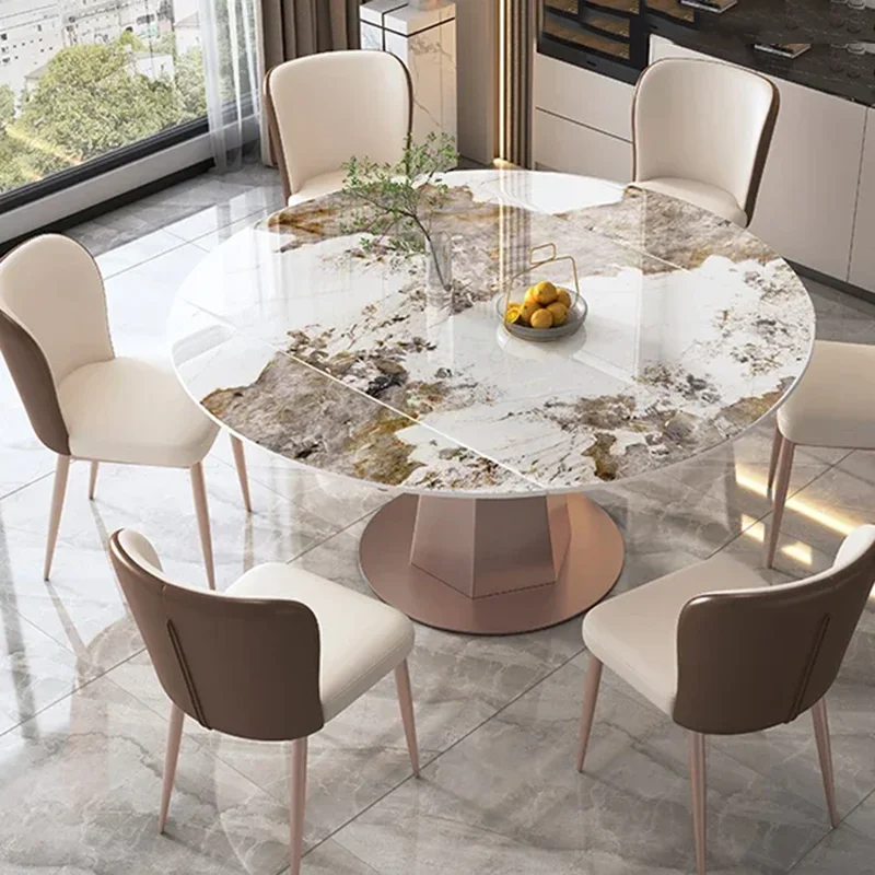 

Center Nordic Dining Table Extendable Organizer Italian Table Set 6 Chairs Hotel Kitchen Modern Mesa De Comedor Hotel Furniture