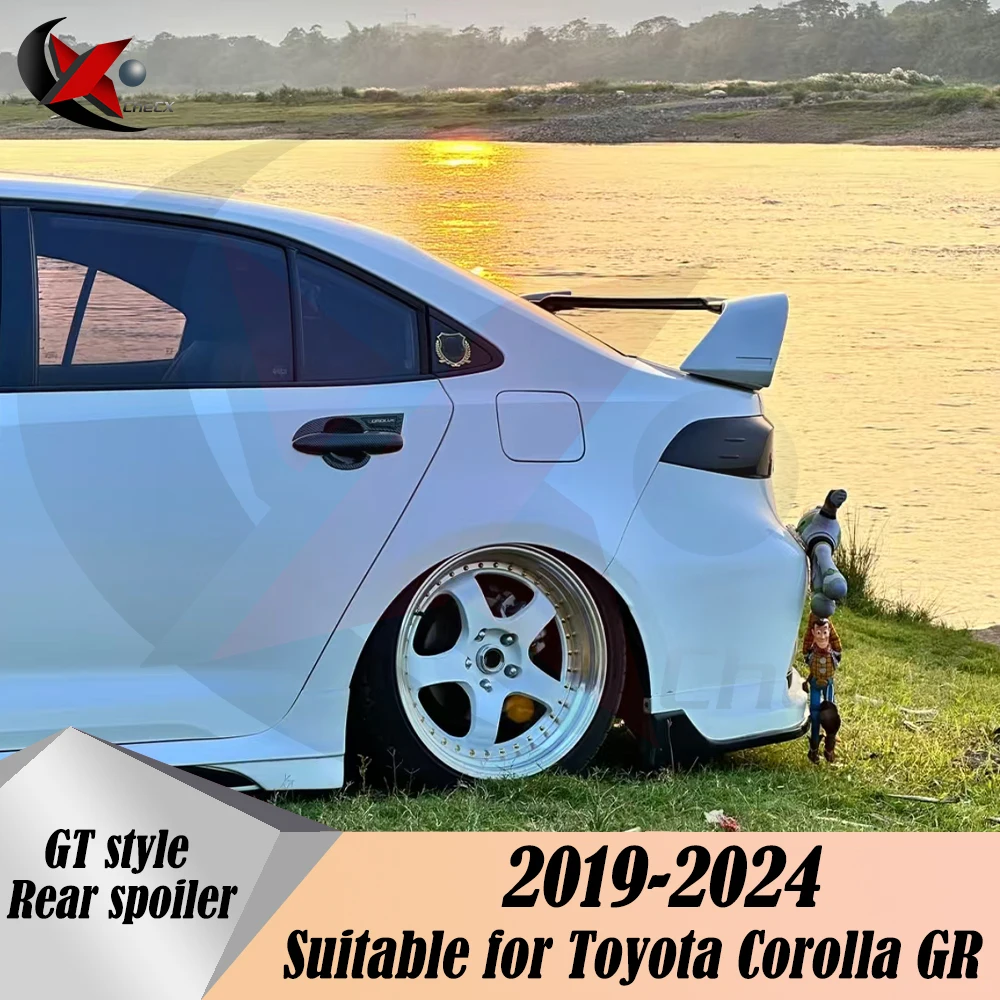 For Toyota Corolla GR 2019-2024 ABS Material Glossy Black Rear Spoiler Car Trunk Lid Decorative Cover Tail Wing Accessories