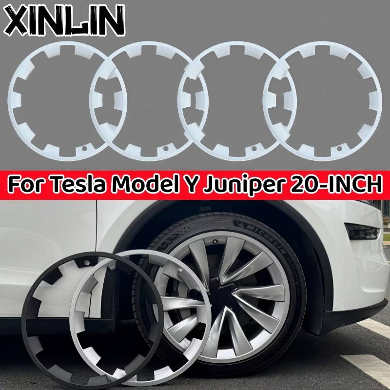 

4PCS Hub Caps For Tesla Model Y Juniper 20Inch Hight Performance Wheel Hub Protection Ring Replacement Full Rim Accessories 2025