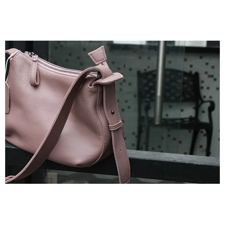 Soft Leather Wide Strap Crossbody Bag Women 2024 New Designer Handbag Purses Real Leather Single Shoulder Messenger Fashion Bag