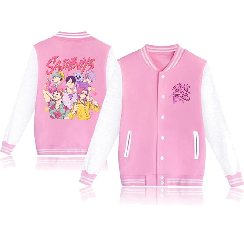 New Kpop Demon Hunters Baseball Jacket Coat Fashion Men Women Sweatshirt Tops Cool Saja Boys Prin Long Sleeve Harajuku Jersey