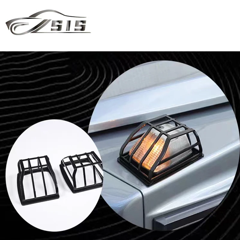 GWagon W463 تحول غطاء خفيف ل W463 G500 G550 G55 G63 تحول مصابيح حماية مواد من الستانلس ستيل أجزاء السيارة الخارجية #4