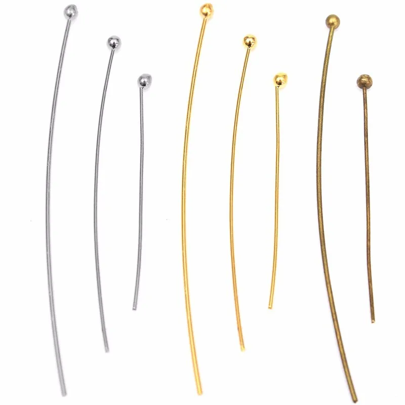 100Pcs 14-40mm Silver/Gold Plated Copper Ball Head Pins Needles For Craft DIY Supplies Jewelry Making Findings Accessories