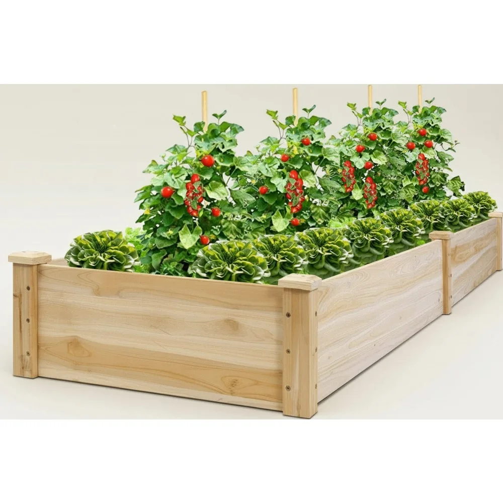 

Elevated Wooden Garden Bed Planter Kit for Outdoor Vegetable Flowers Growing on Patio Deck Balcony