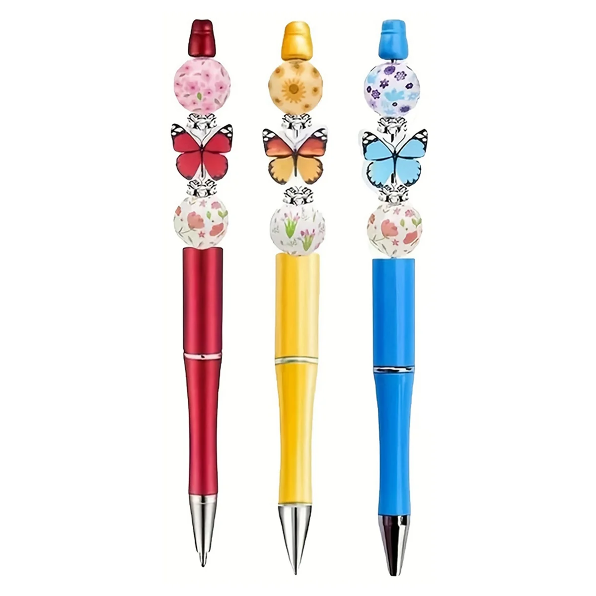 AA98 Kralenpennen Bulk met kleurrijke siliconen kralen voor doe-het-zelf penset voor dames, kinderen, studenten, kantoor, school