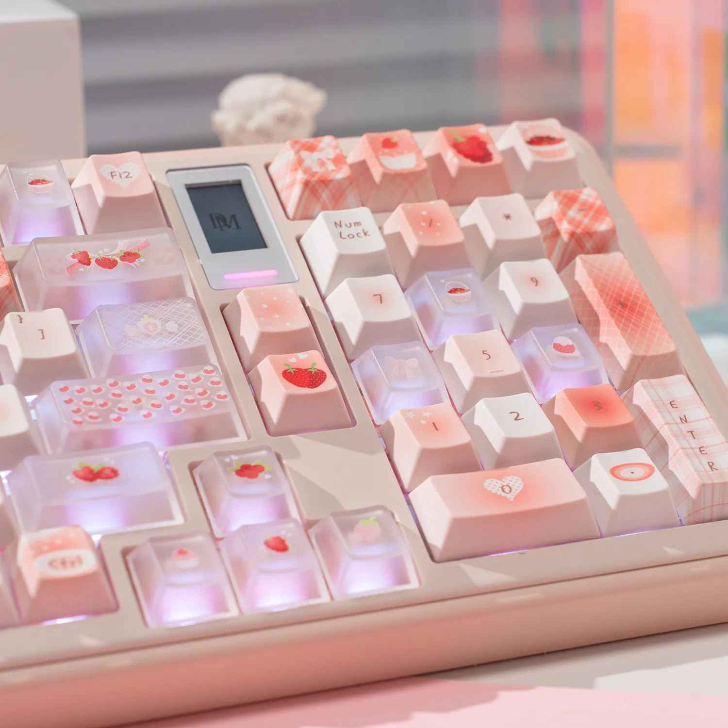 

Berry Story PBT клавиши вишневые колпачки милые колпачки для ключей подарок для девочки сублимационная механическая клавиатура для изготовления 68 Mad68 Wooting 60