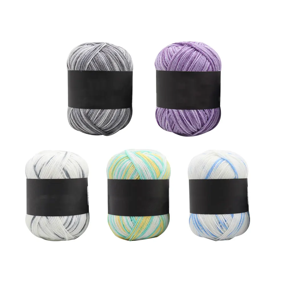 

5 Rolls Multicolor Gradient Wool Knitting Yarn for Crochet Bulk Cotton Hand Sweater