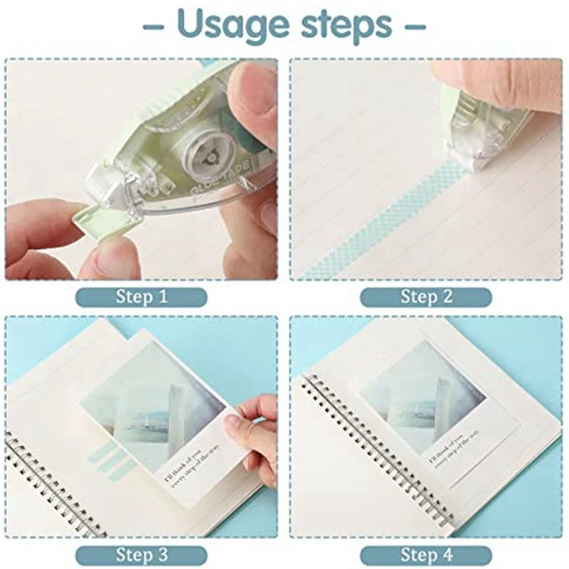 12 حزمة شريط مزدوج الجوانب الأسطوانة 3 ألوان سجل القصاصات شريط لاصق الأسطوانة الشريط لعداء الشريط سكرابوكينغ