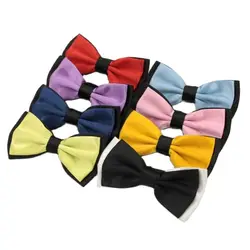 HUISHI Sale 1PC Gentleman Men Bowtie Classic Solid Bow Tie Necktie For Wedding Party Fashion Adjustable Bow Tie knot Black White