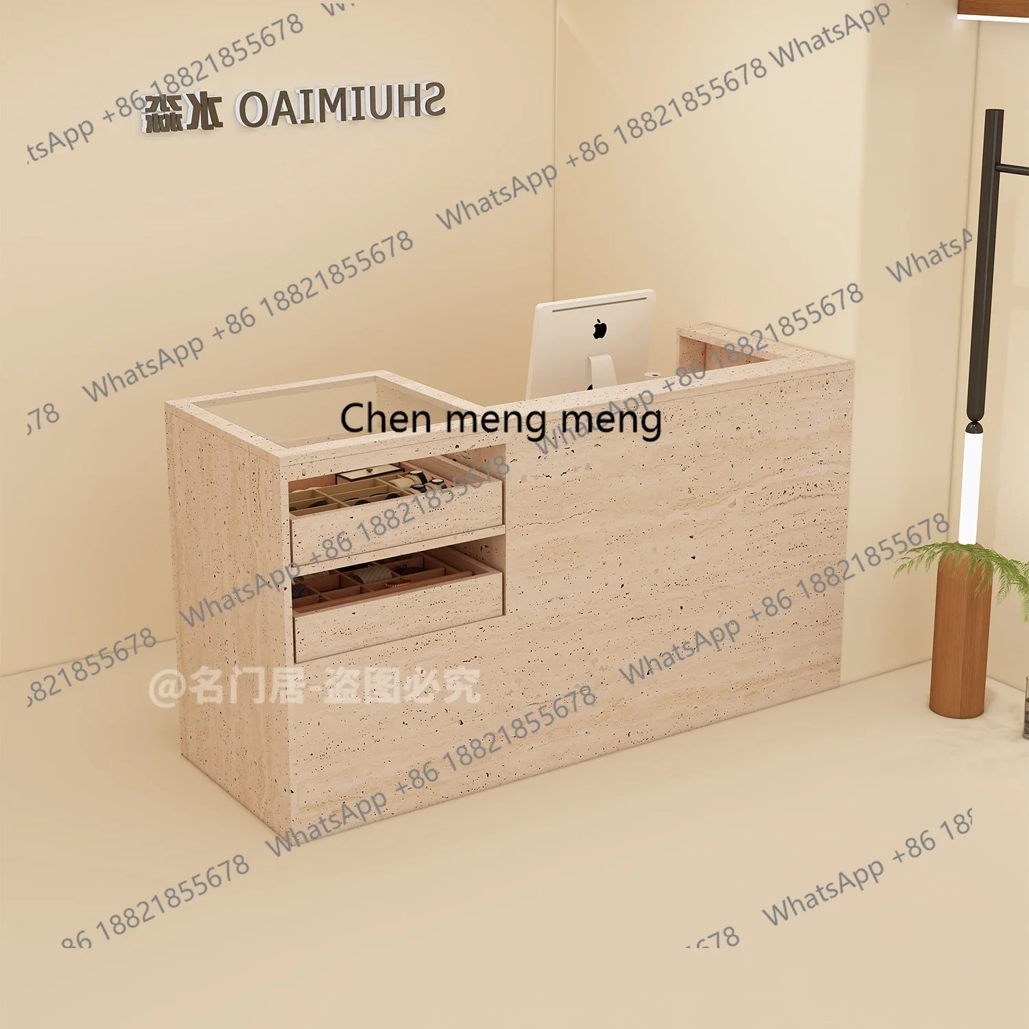 M07 صفحة الخروج على طراز العصور الوسطى، متجر البار، مركز التسوق، مكتب الاستقبال، صالون التجميل، عداد صالون الحلاقة #3