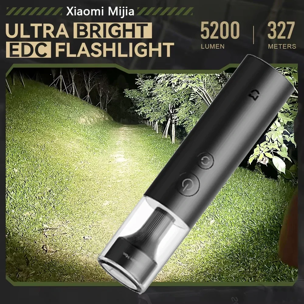 Xiaomi Mijia Flashlight High Power Torch Light USB Rechargeable LED Flashlight Portable Tactical Lantern Outdoor Strong Light