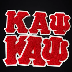 Red Chenille Separated Letter Kappa Alpha Psi Fraternity 1911 Chenille Embroidered Iron on Patches for Hoodies
