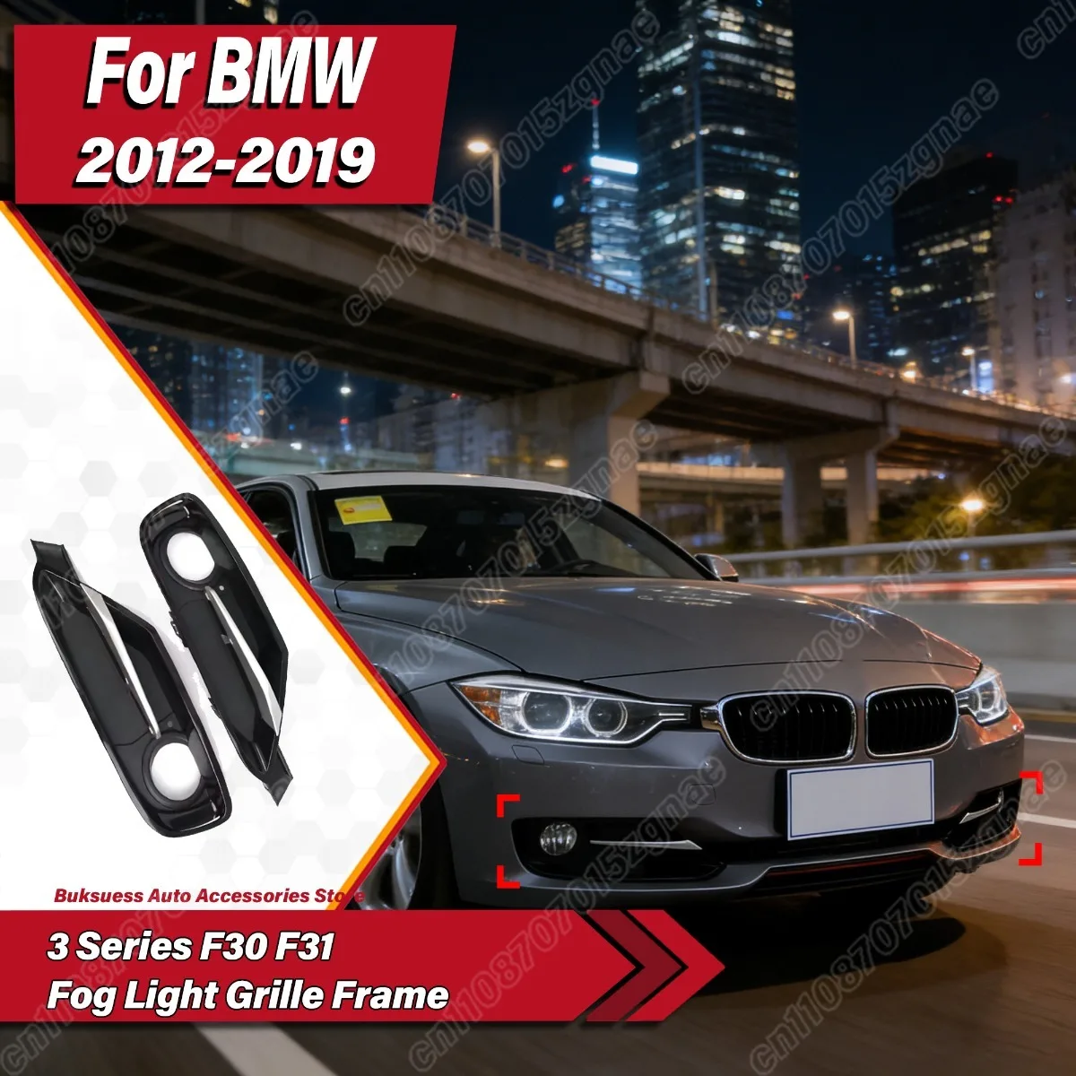 

For BMW 3 Series F30 F31 2012 2013 2014 2015 2016 2017 2018 2019 Car Fog Light Grille Frame ABS MP Style Body Modification Kit