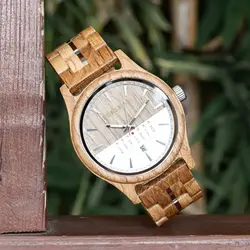 BOBO BIRD Men's Watches Wooden Wristwatch Week & Date Display Quartz Watch for Men Customized Drop Shipping