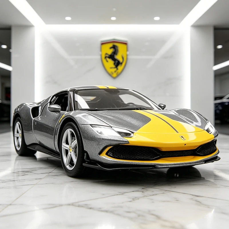 Maisto 1:64 Ferrari 296 GTB, Coche de Aleación Fundida a Presión, Modelo a Escala en Miniatura para Colección o Regalo