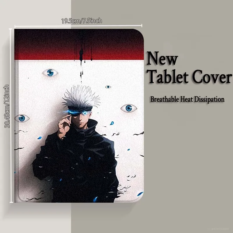 Jujutsu Kaisen أنيمي لسامسونج غالاكسي تاب S9 S10 S6 S7 S8 FE زائد لايت بوصة غطاء قابل للطي اللوحي