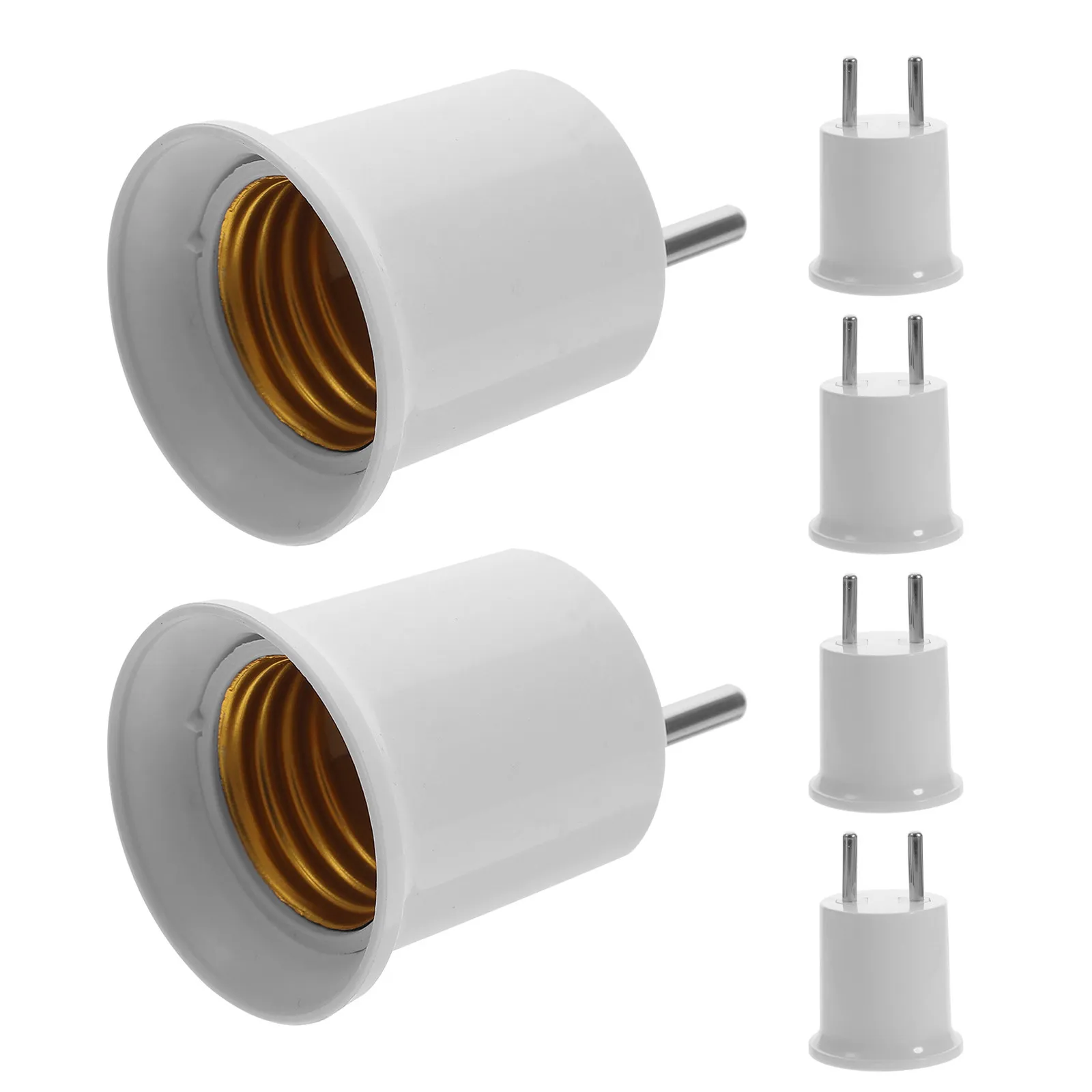 6Pcs Lamp Base Socket Converter Screw Adapter Plastic Holder Eu Plug to E26 E27 Light Socket Converter Lamp Holder Outlet Light