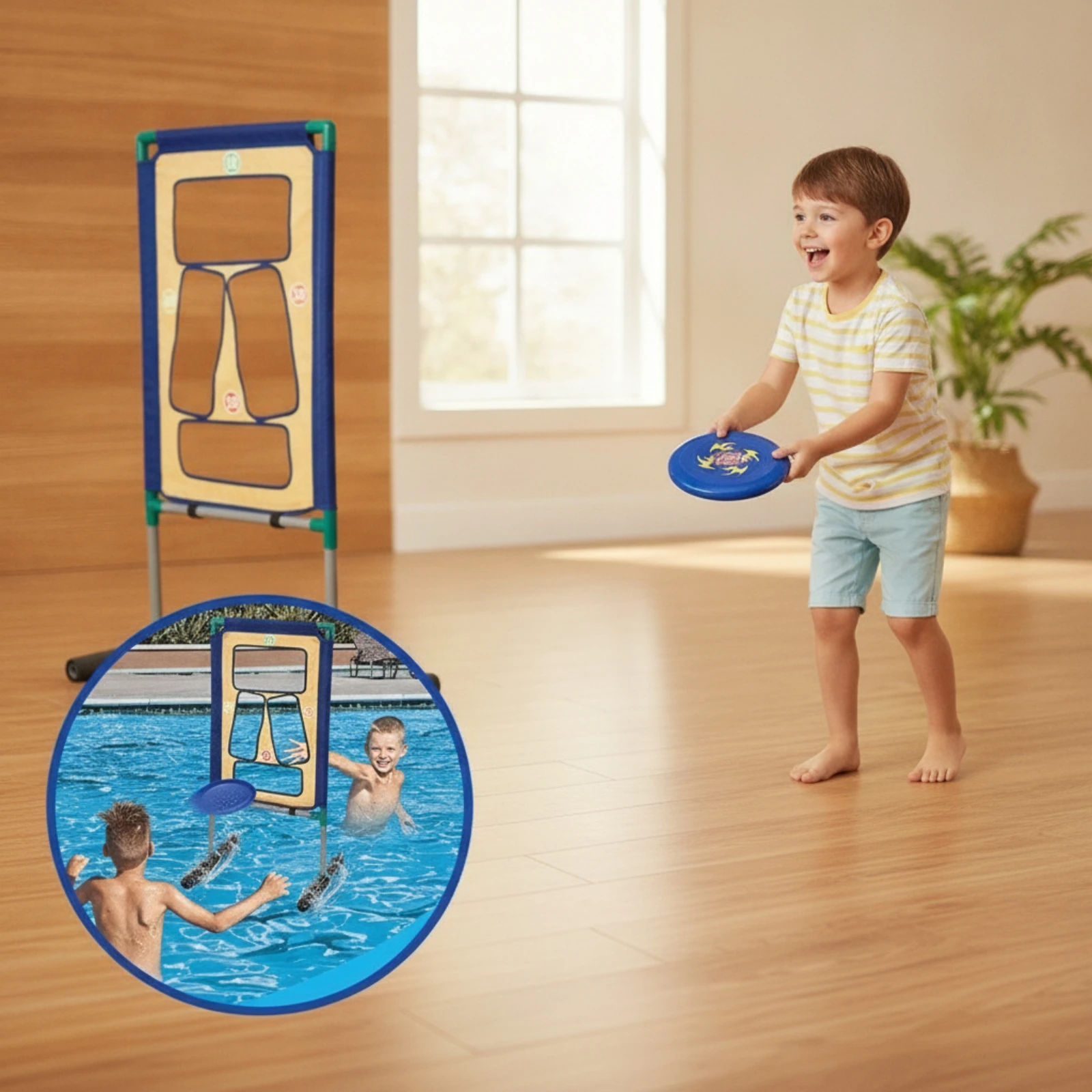 

Water-Play Target Game Rack Outdoor Target Game with Net Active Competitive for Family, Backyard, Parties