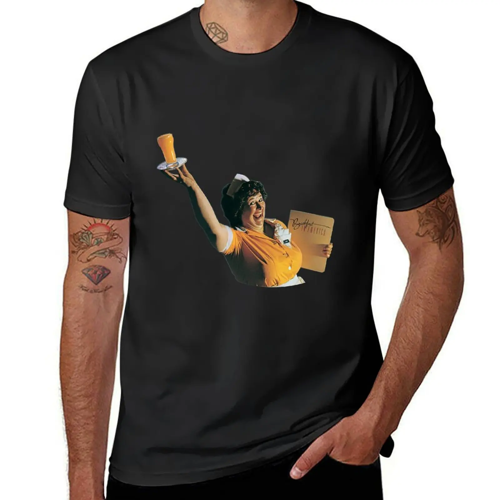 Supertramp Breakfast in America waitress T-Shirt customs for a boy tees workout shirts for men