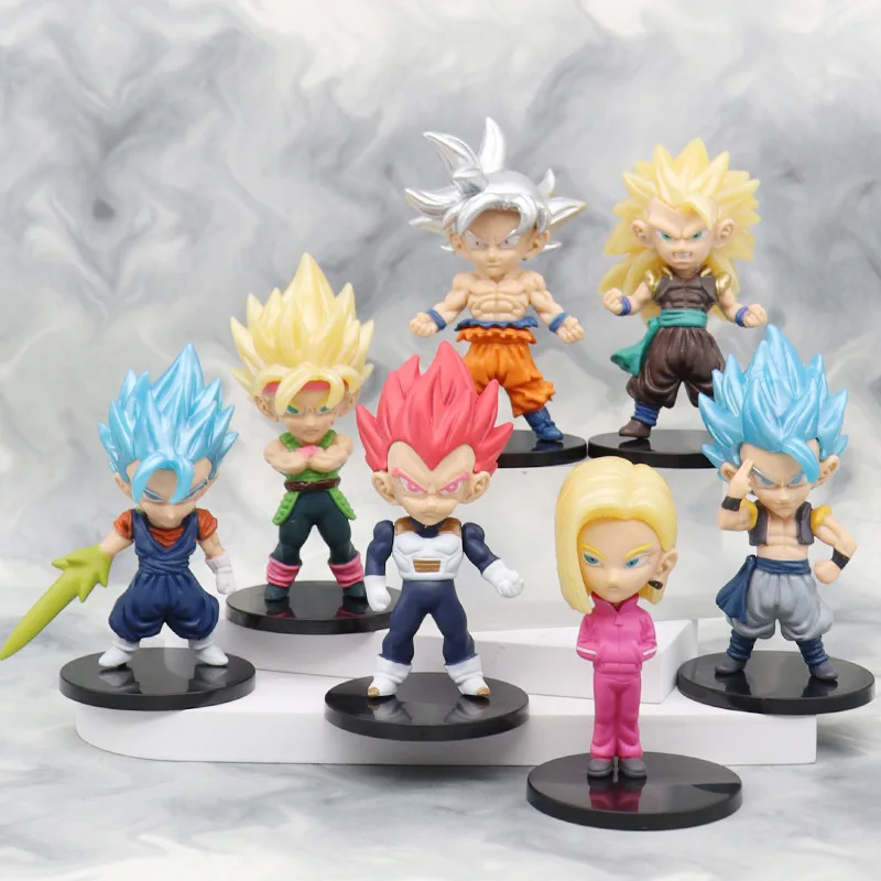 

7 шт./компл. Dragon Ball аниме фигурка игрушки Son Goku Majin Buu Vegeta Frieza Broli клетка ПВХ мультяшная модель куклы подарки на день рождения