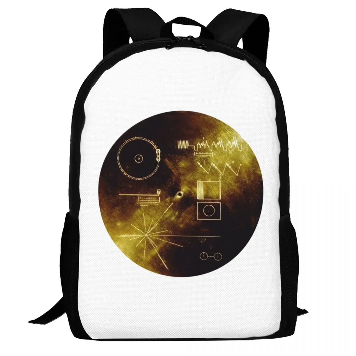 

Золотая пластинка "Вояджер"! Рюкзак-ранец большой вместимости, школьная сумка для детей, сумка через плечо для мужчин и женщин