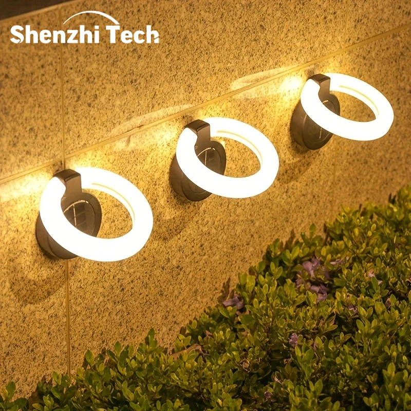 4PCS Solar Lights Outdoor, Waterproof Atmosphere Light, Outdoor Buried Lamps, Wall Lighting, Lawn Lamp, for Balcony Garden Decor