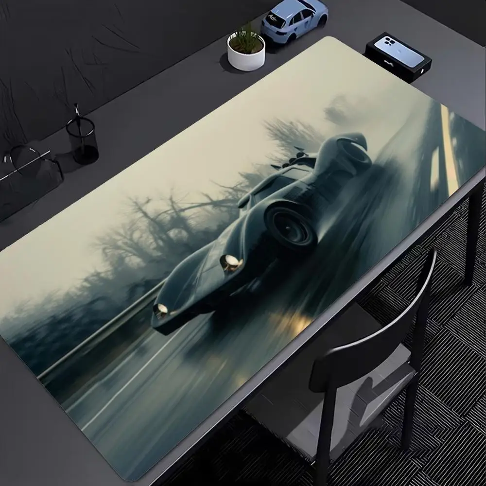 Large Gaming Mouse Pad Xxl Night City Dark Racing Sports Car Deskmat Non-Slip Rubber Game Mouse Mat Keyboard Mats Mausepad Gamer